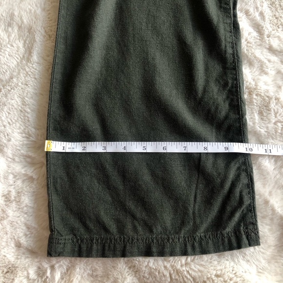 H&M LINEN-BLEND PANTS large size khaki color linen - Picture 12 of 14